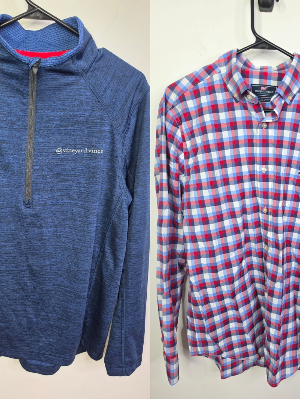 Blue Quarter-Zip Pullover & Classic Tucker Fit Long Sleeve, Medium